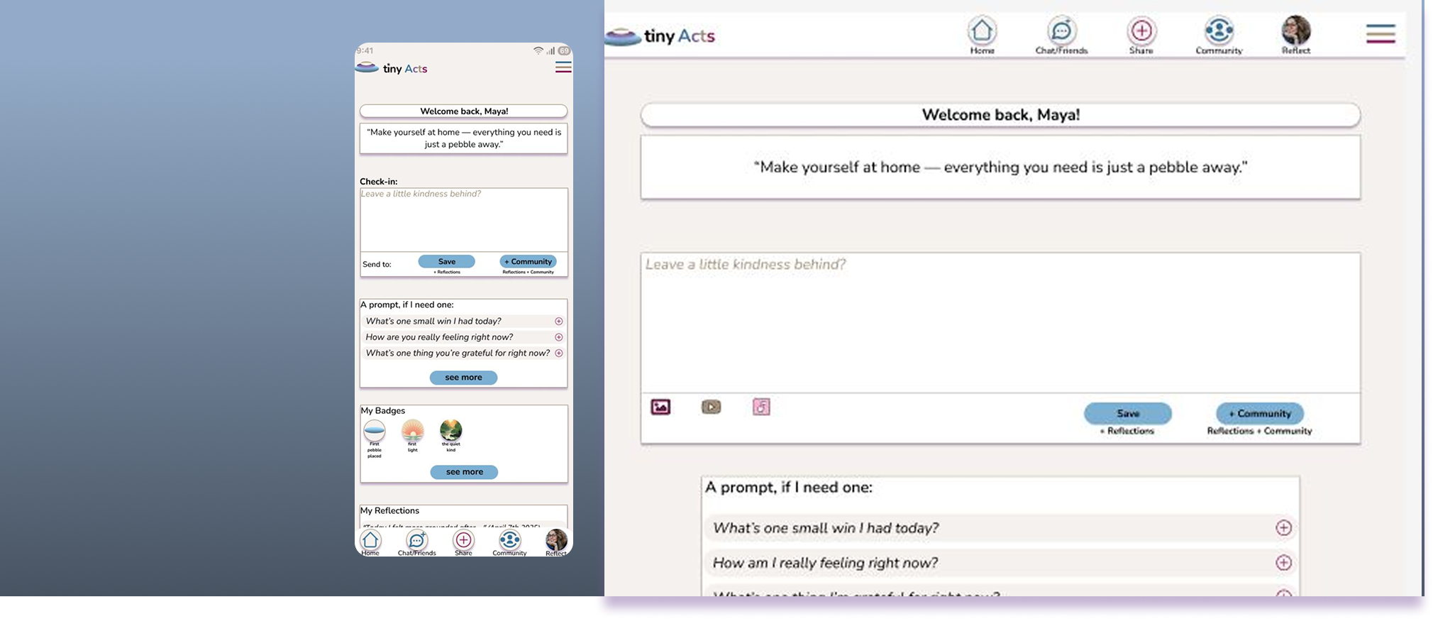 Tiny Acts app screen