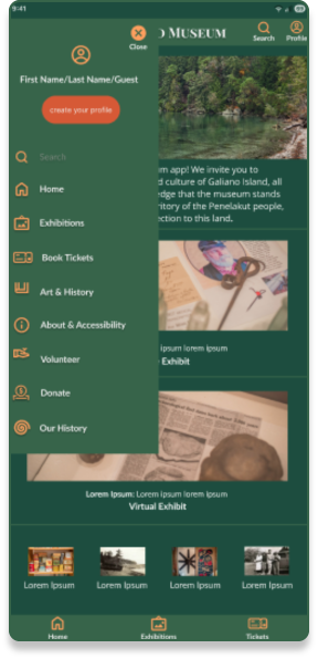 Hi-Fi App Menu Expanded