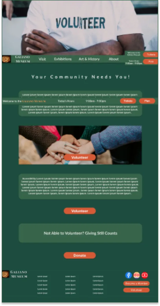 Hi-Fi Desktop Volunteer Screen